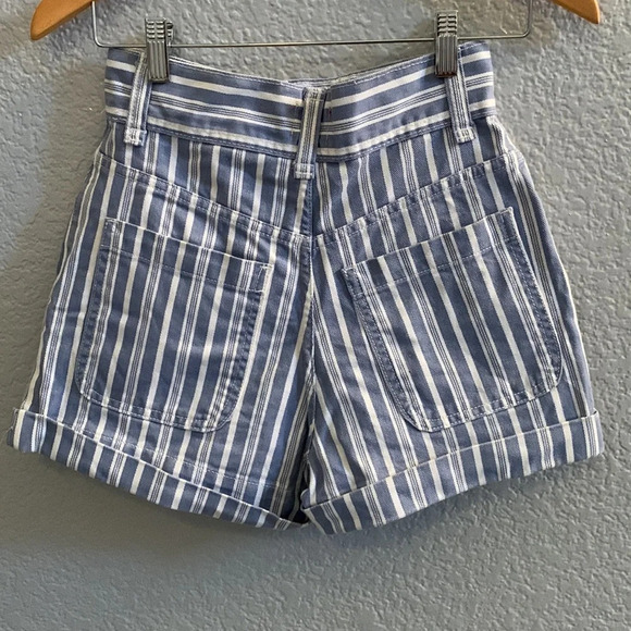 BDG Urban Outfitters Stripe Blue Denim Shorts - Picture 6 of 8